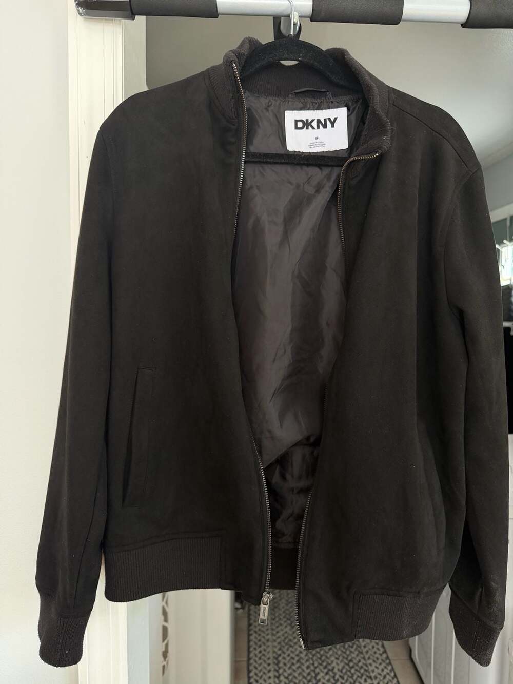 DKNY Men's Suede Bomber Jacket
